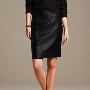 Banana Republic Petite Coated Tweed Pencil Skirt